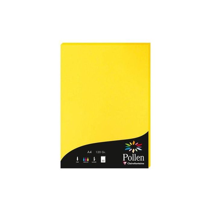 Papel Clairefontaine Pollen A4 120G 50H Amarillo Sol