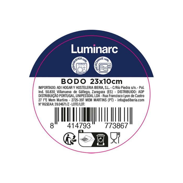 Bandeja Porcelana Bodo Luminarc 23 X 10 cm (36 Unidades) 2 Bandeja Porcelana Bodo Luminarc 23 X 10 cm (36 Unidades) 2