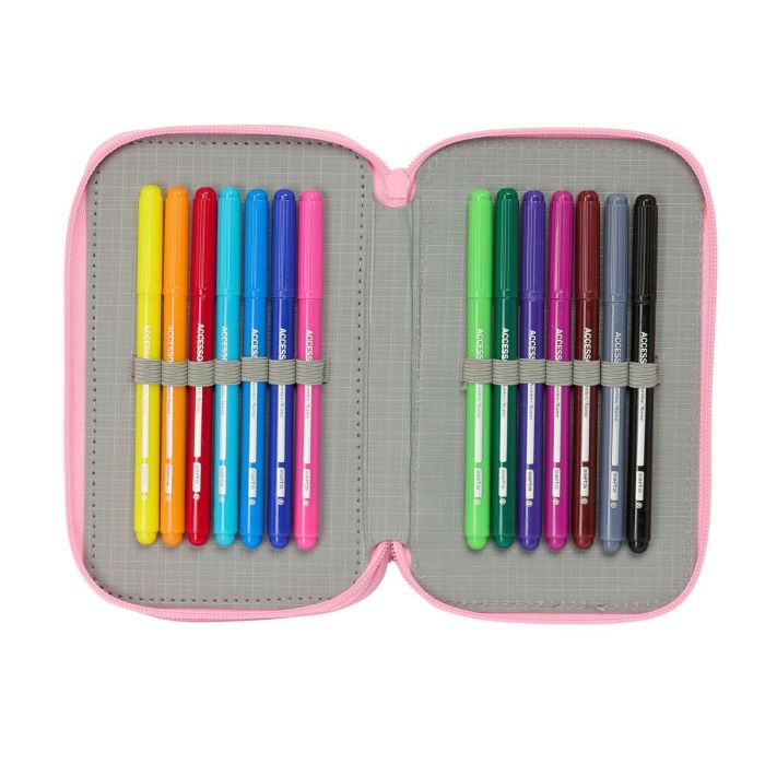 Estuche Escolar con Accesorios Barbie Painterly Rosa Azul cielo 12,5 x 19,5 x 5,5 cm 37 Piezas 4