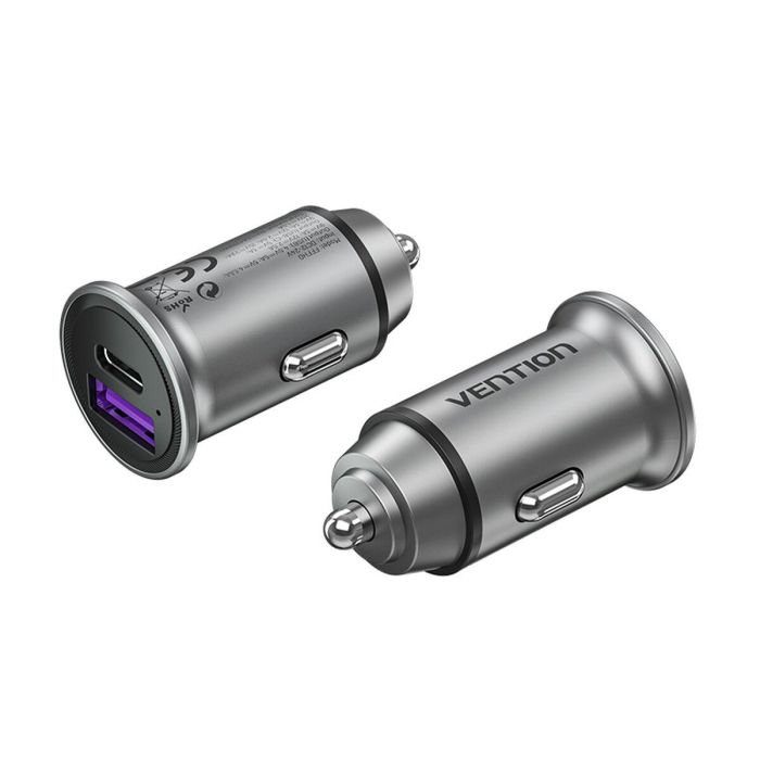 Cargador de Coche Vention FFBH0/ 1xUSB-Tipo C/ 1xUSB/ 20W Cargador de Coche Vention FFBH0/ 1xUSB-Tipo C/ 1xUSB/ 20W