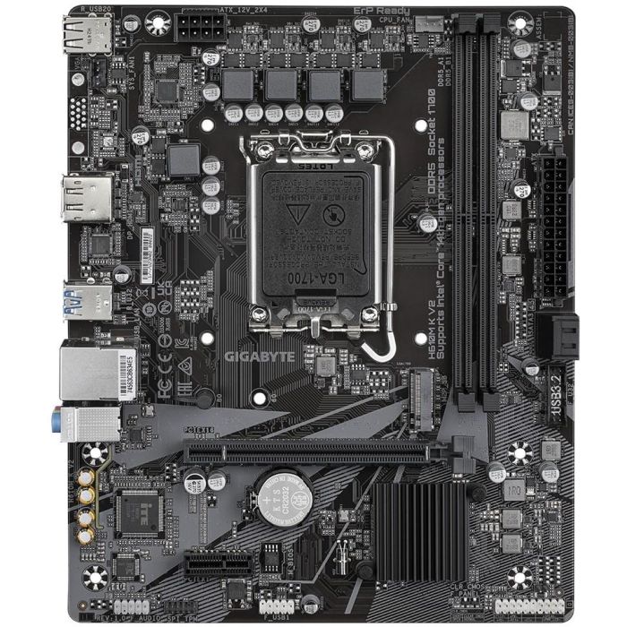 Gigabyte H610M K V2 Placa Base Micro ATX para Intel 14ª/13ª/12ª Gen LGA 1700 DDR5 HDMI DP M.2 PCIe 3.0 SATA 1 Gigabyte H610M K V2 Placa Base Micro ATX para Intel 14ª/13ª/12ª Gen LGA 1700 DDR5 HDMI DP M.2 PCIe 3.0 SATA 1