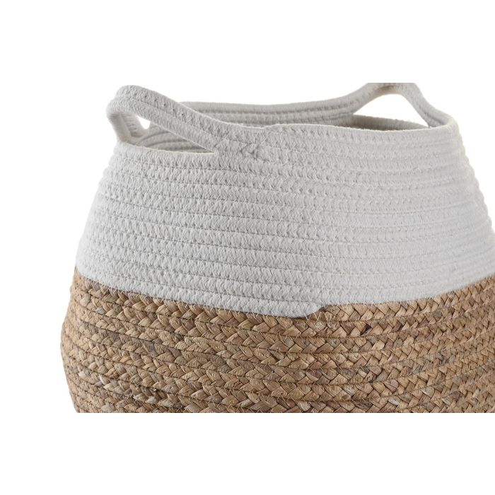DKD Home Decor Cesta de Almacenamiento Hecha a Mano de Fibra y Algodón Blanco Natural 30 Ancho x 30 Largo x 40 Alto cm 2 DKD Home Decor Cesta de Almacenamiento Hecha a Mano de Fibra y Algodón Blanco Natural 30 Ancho x 30 Largo x 40 Alto cm 2