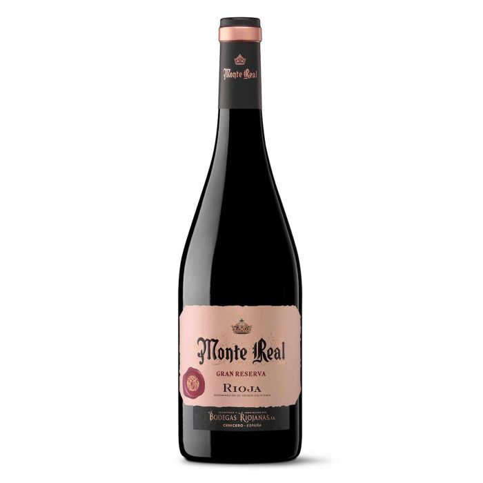 Jamón Ibérico de Bellota Linaje Negro 100 g x 10 Botella de vino tinto 750 ml x 2 Monte Real 1