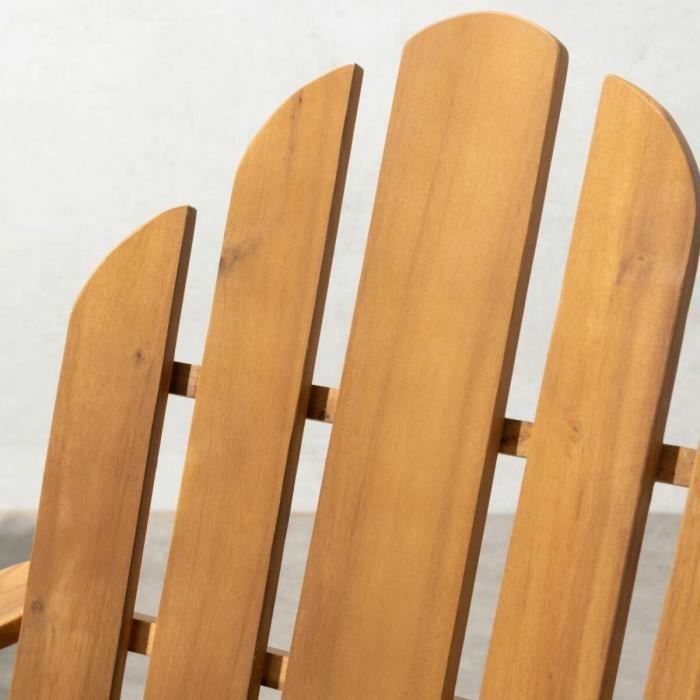 Aucune Silla de Jardín Reclinable en Madera de Acacia FSC Efecto Teca - 72.5 x 89.5 x 94 cm - Asiento Alto 29 cm - Color Natural