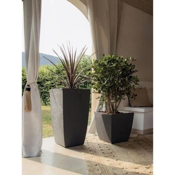 Jardinera - DIVA BASALT - Gris antracita - Cuadrada - 42 L - 43,5 x 43,5 x Al. 44,2 cm - EDA - Caja interior extraíble 3 Jardinera - DIVA BASALT - Gris antracita - Cuadrada - 42 L - 43,5 x 43,5 x Al. 44,2 cm - EDA - Caja interior extraíble 3