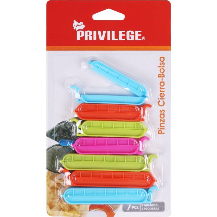 Set de 7 Pinzas Cierra Bolsas Privilege (24 Unidades) 1