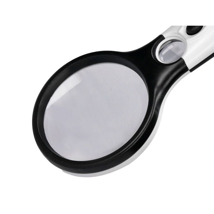 Q-connect Lupa Eléctrica de Mano con Luz LED, Aro ABS, Lente 70 mm, 3 Aumentos, 3 Bombillas LED 3 Q-connect Lupa Eléctrica de Mano con Luz LED, Aro ABS, Lente 70 mm, 3 Aumentos, 3 Bombillas LED 3