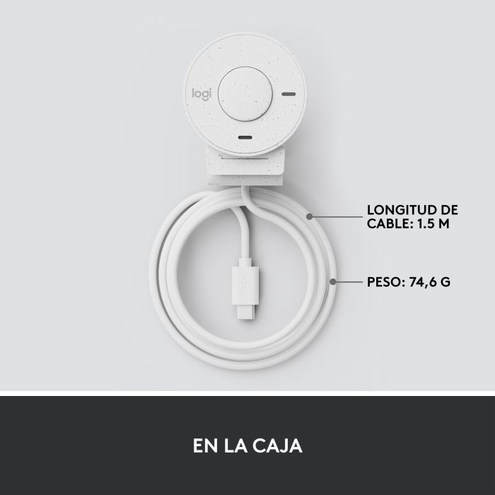 Logitech Brio 300 Webcam Blanco Crudo - 1080p/30 fps, Campo Visual 70°, Micrófono Mono, USB-C 6 Logitech Brio 300 Webcam Blanco Crudo - 1080p/30 fps, Campo Visual 70°, Micrófono Mono, USB-C 6