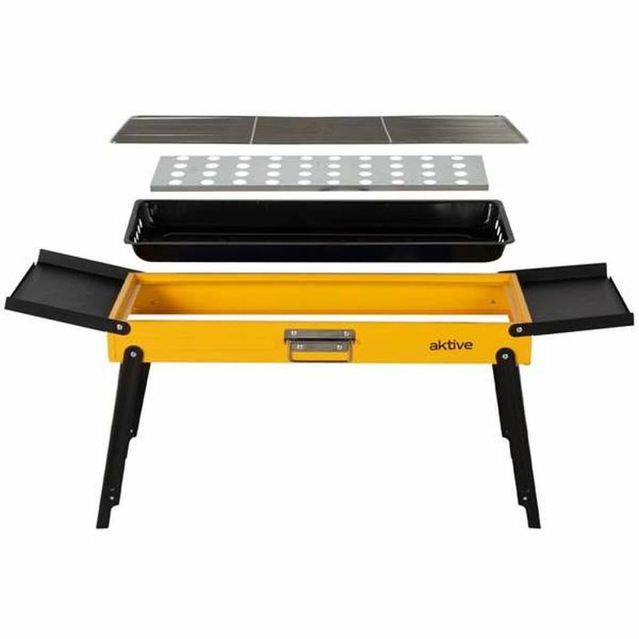 Barbacoa Portátil Aktive Acero 89 x 32 x 22 cm Amarillo 1 Barbacoa Portátil Aktive Acero 89 x 32 x 22 cm Amarillo 1