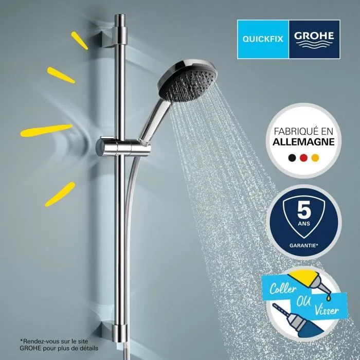 Grohe Rociador de ducha Vitalio Comfort 110 26397001 - 2 chorros (Lluvia/Estimulante) - Cromo 1