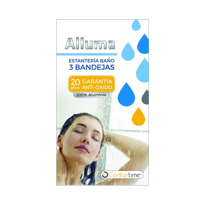Confortime Estantería Baño 3 Bandejas Alluma, 29 x 18 x 65.5 cm (4 Unidades) 1