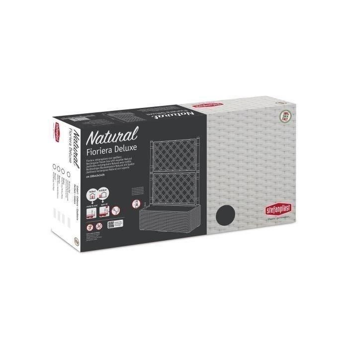 Stefanplast Caja de flores rectangular Deluxe con enrejado, reserva de agua, indicador nivel, imitación mimbre 100x43xH142cm Antracita 90+6.5L 5 Stefanplast Caja de flores rectangular Deluxe con enrejado, reserva de agua, indicador nivel, imitación mimbre 100x43xH142cm Antracita 90+6.5L 5