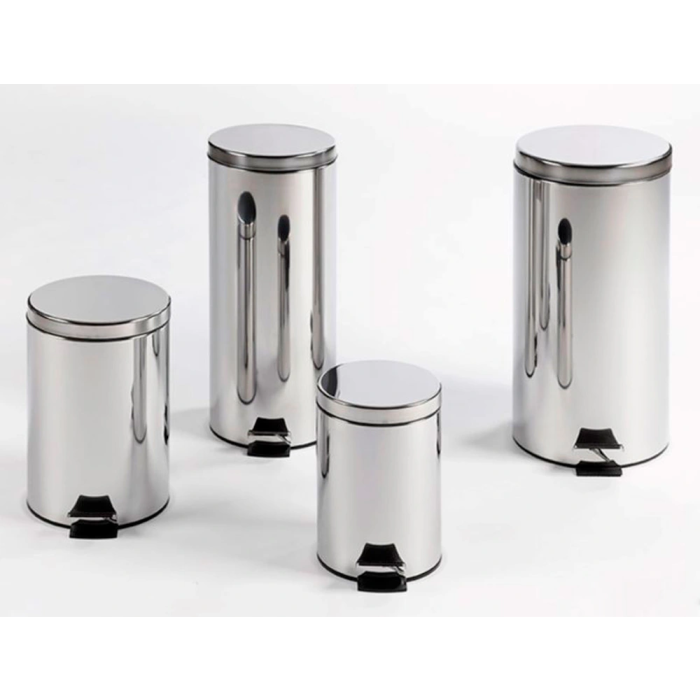 Q-connect Papelera Metal con Pedal Cromada Capacidad 12 Litros 25x38cm 8