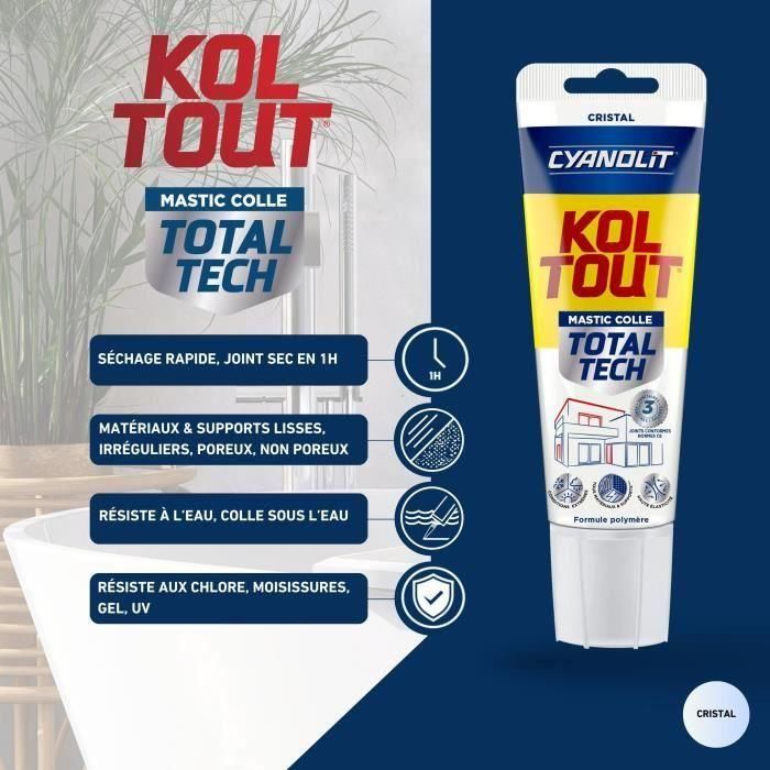 Cyanolit AUC3045203001307 Pegamento Fijador y Sellador Total Tech Crystal Tubo 125 ml Transparente Versátil y Flexible 3 Cyanolit AUC3045203001307 Pegamento Fijador y Sellador Total Tech Crystal Tubo 125 ml Transparente Versátil y Flexible 3