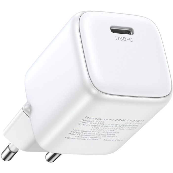 UGREEN Nexode Mini 20W PD GaN Tech Charger White 1 UGREEN Nexode Mini 20W PD GaN Tech Charger White 1