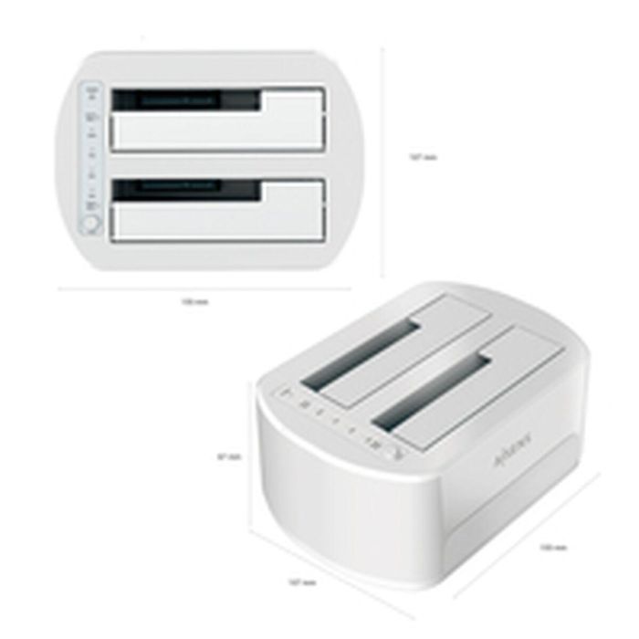 AISENS - ESTACION DE DOCKING DE DOBLE BAHIA ASDS-D02W SATA 2.5/3.5 A USB 3.0/3.1 GEN1, CLONE, BLANCA 5