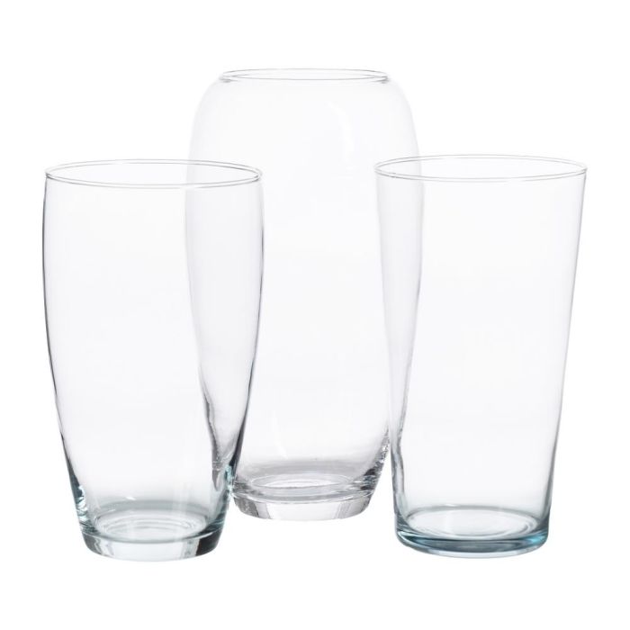 Jarrón Decoración Transparente Cristal 16,50 X 16,50 X 30 cm