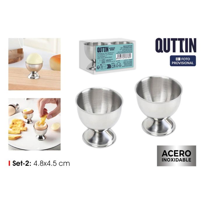 Quttin Set de 2 Hueveras de Acero 5 cm x 9.9 cm x 8 cm 0 Quttin Set de 2 Hueveras de Acero 5 cm x 9.9 cm x 8 cm 0