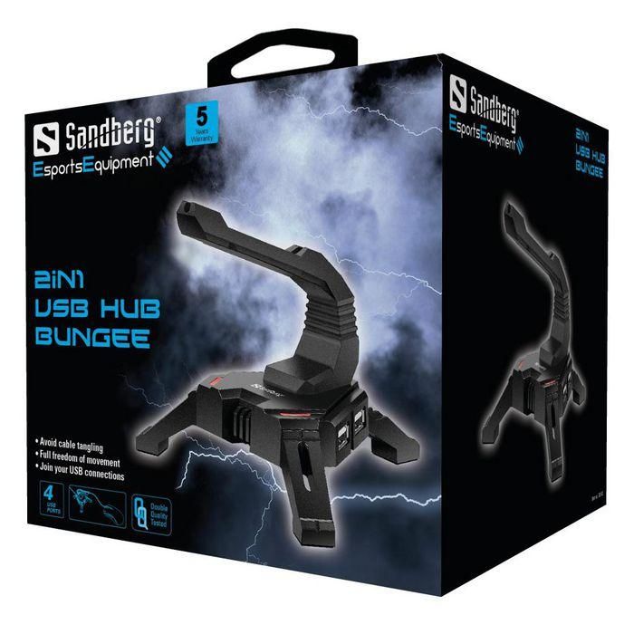 Sandberg 2in1 USB Hub Bungee 1 Sandberg 2in1 USB Hub Bungee 1