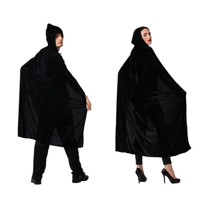 Capa Con Capucha 140 cm Terciopelo Negro Capa Con Capucha 140 cm Terciopelo Negro