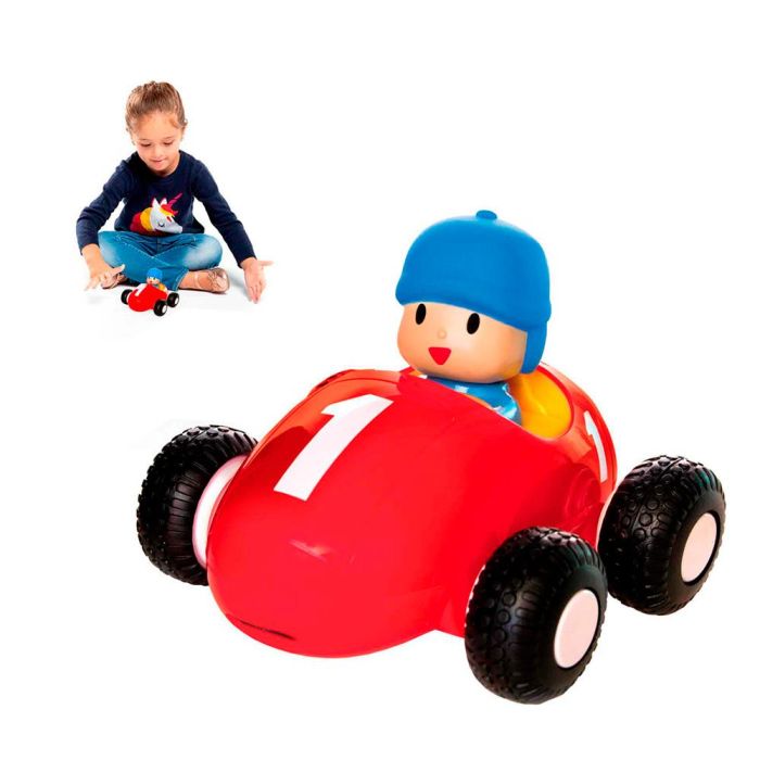 Bandai To77450 Coche de Carreras Pocoyó con Efecto Tracción 12 cm - Para Niños +18 Meses, Ideal Manos Pequeñas