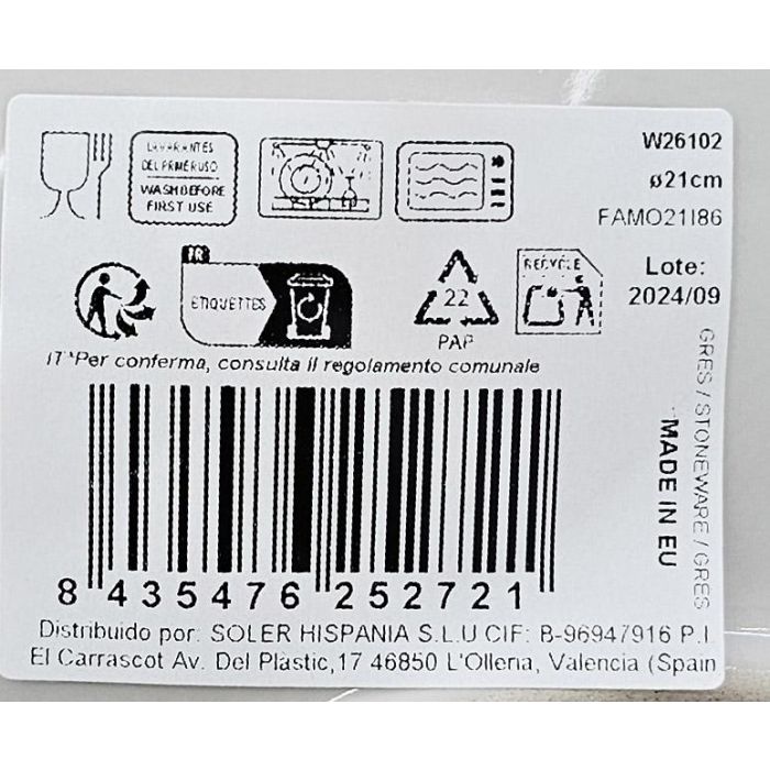 La Mediterranea Plato Hondo Adhara Ø21 cm Monaco Brillo (12 Unidades) 2
