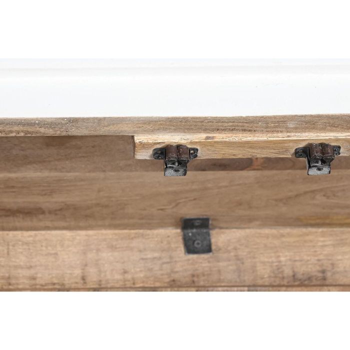DKD Home Decor Vitrina Romántico Hecha a Mano de Mango y Cristal, con 4 Puertas y 3 Estantes, Blanco Natural, 110x45x200 cm 4