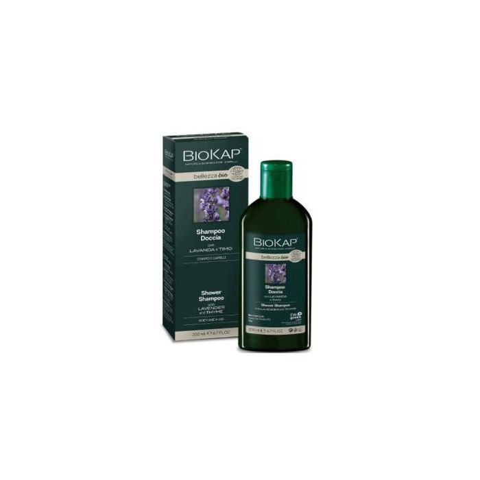 BIOKAP Champú Gel Ducha 200ml Bio Vegano Suavizante Piel y Cabello Ideal Viaje / Gimnasio