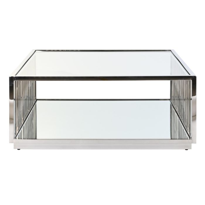 Mesa Centro Moderno DKD Home Decor Plateado Transparente 100 x 45 x 100 cm 3