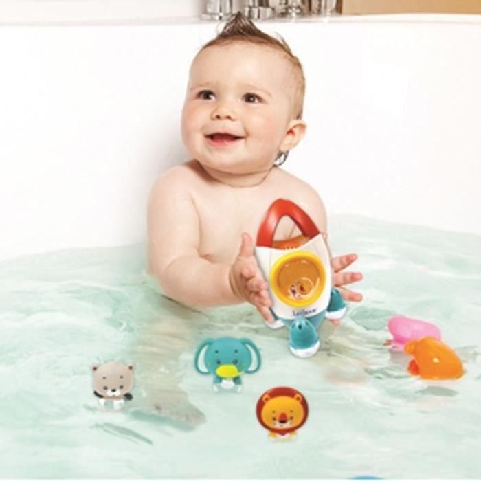 Caja de cohetes de baño con 3 animales flexibles 3 Caja de cohetes de baño con 3 animales flexibles 3