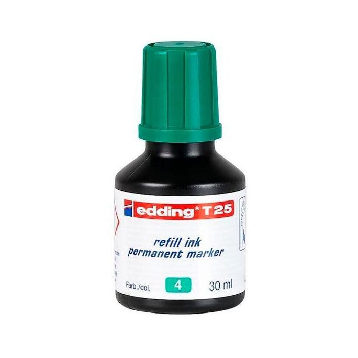 Edding Frasco De Tinta 25 Para Rotulador Permanente 30 mL Verde Edding Frasco De Tinta 25 Para Rotulador Permanente 30 mL Verde