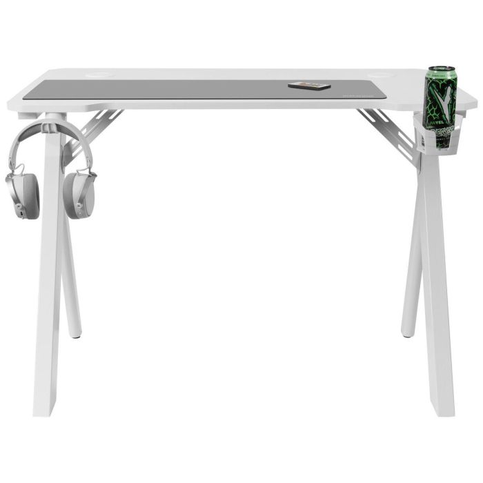 Mars Gaming Mesa MGD100RGBW RGB 100 cm Fibra de Carbono, Soporte para Cascos y Botellas 1