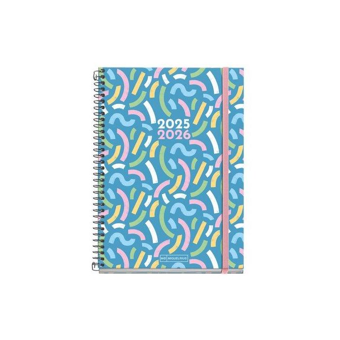Agenda Escolar (2025-26) Miquelrius Teen Espiral Tapa Extra Con Goma Plus 4º 155X215 D/P Serpentina