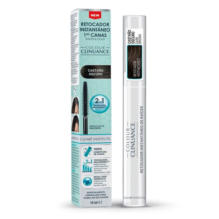 CLEARÉ INSTITUTE Retocador Instantáneo Canas Raíces Cejas Castaño Oscuro 10 ml