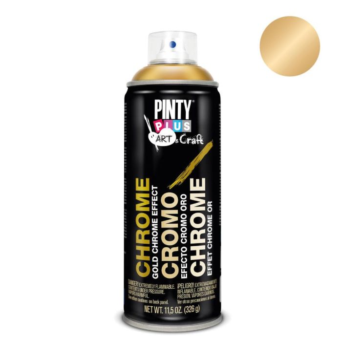 Pintura en spray pintyplus art & craft 520cc efecto cromo oro c151