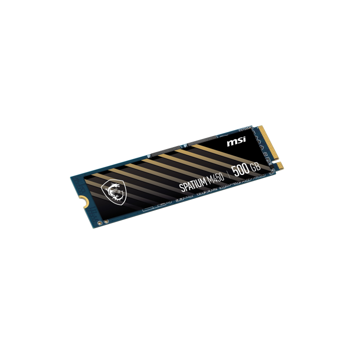 MSI Spatium M450 PCIe 4.0 NVMe M.2 500GB V1 SSD - S78-440K380-P83, 3000 MB/s Lectura, 2000 MB/s Escritura, 3D NAND 1