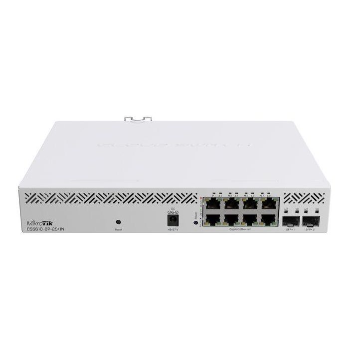 MikroTik CSS610-8P-2S+IN Switch gestionable PoE, 8 Puertos Gigabit con PoE-Out (802.3af/at), 2 Puertos SFP+ 10G, Cloud Smart Switch para oficinas y redes profesionales MikroTik CSS610-8P-2S+IN Switch gestionable PoE, 8 Puertos Gigabit con PoE-Out (802.3af/at), 2 Puertos SFP+ 10G, Cloud Smart Switch para oficinas y redes profesionales