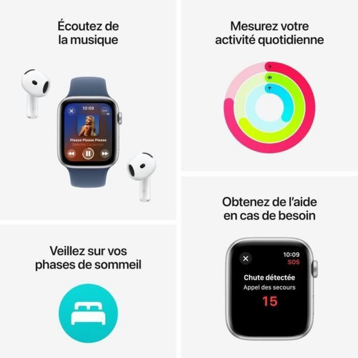 Apple Watch SE GPS - 40 mm - Caja de aluminio plateada - Correa deportiva vaquera - S/M 3