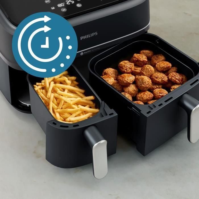 AirFryer - PHILIPS - NA351/00 - Acero inoxidable - 9,0L - Doble cubeta - 38,25 x 44,39 x 31,42 cm 4 AirFryer - PHILIPS - NA351/00 - Acero inoxidable - 9,0L - Doble cubeta - 38,25 x 44,39 x 31,42 cm 4