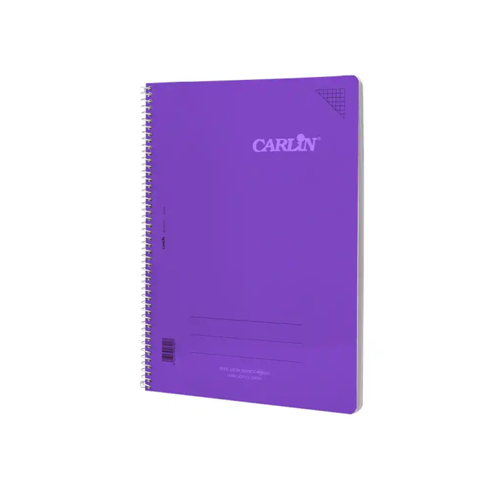 Carlin Cuaderno Espiral A4 Tapa Plástico 80 Hojas 90gr Cuadro 4mm con Margen Violeta 3 Carlin Cuaderno Espiral A4 Tapa Plástico 80 Hojas 90gr Cuadro 4mm con Margen Violeta 3