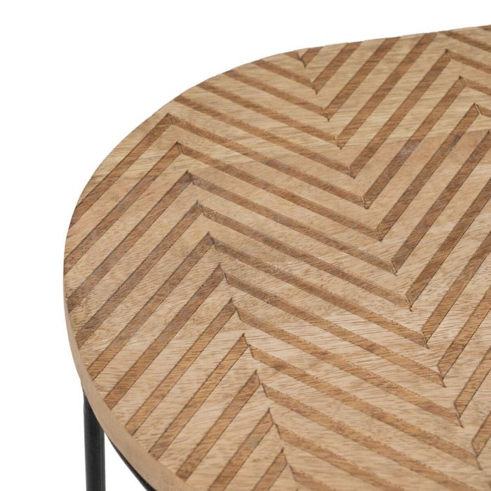 Mesa auxiliar 60 x 39,5 x 60 cm Natural Negro Metal Madera (2 Unidades) 4