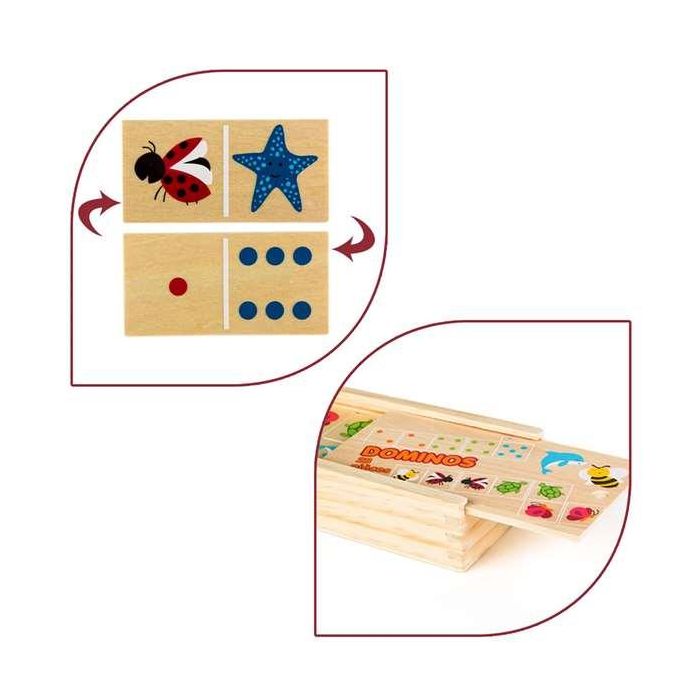 Woomax Dominó de Animales de Madera 28 Piezas - Juego Infantil para Niños a partir de 2 Años 6 Woomax Dominó de Animales de Madera 28 Piezas - Juego Infantil para Niños a partir de 2 Años 6
