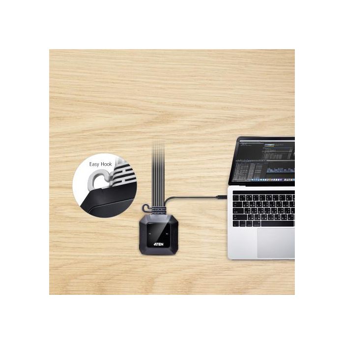 Aten Switch KVM CS52DP DisplayPort USB-C 2 Puertos, 4K UHD, Compatible con Windows, Mac, Linux, Android, iOS 4