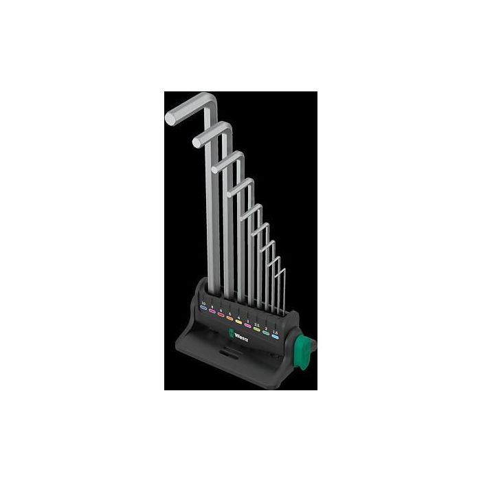 Wera 950/9 Hex-Plus 05022102001 - Juego de llaves Allen métricas de 9 piezas (1.5-10mm), cromadas 1