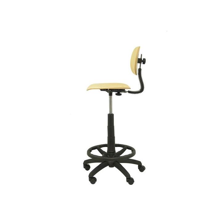 Piqueras y Crespo Taburete de Trabajo T32, Giratorio y Regulable en Altura, Ergonómico con Asiento y Respaldo de Madera Haya 6
