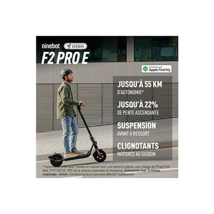 Segway-Ninebot SEG1693105990718 Patinete Eléctrico KickScooter F2 Pro E, Motor 450W, Ruedas 10 pulgadas, Hasta 55 km Autonomía 1 Segway-Ninebot SEG1693105990718 Patinete Eléctrico KickScooter F2 Pro E, Motor 450W, Ruedas 10 pulgadas, Hasta 55 km Autonomía 1