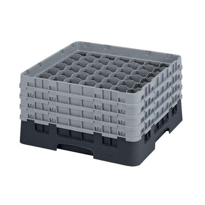 CAMBRO - 49S800-110 - Cesta de lavado 49 comp. 4 alturas - 6 cm Ø máx. - alt. máx. 21,7 cm - 50 x 50 x 26,7 cm - Negro