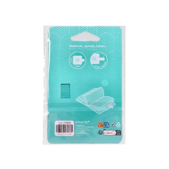 Antartik Portabolígrafos Autoadhesivo Turquesa PU Elástico para Cuaderno hasta 15mm 40x40mm 2 Antartik Portabolígrafos Autoadhesivo Turquesa PU Elástico para Cuaderno hasta 15mm 40x40mm 2