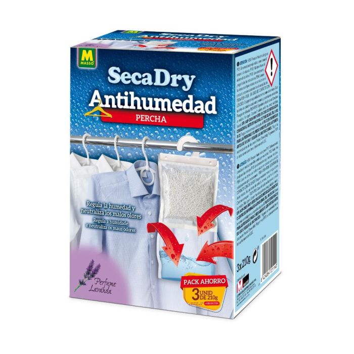 Secadry pack 3 perchas antihumedad 3 x 210 g 231646 massó