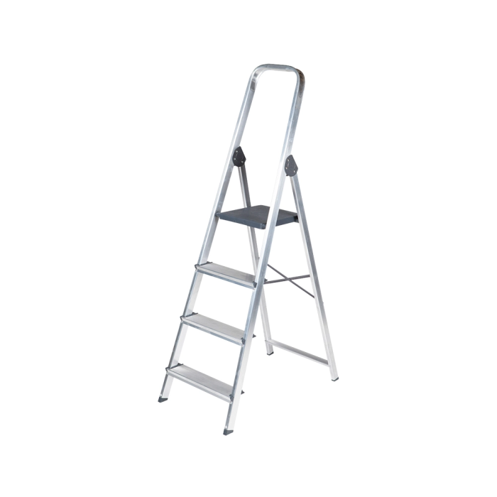 Q-connect Escalera de Aluminio 4 Peldaños Carga Máxima 150 kg EN-131 GS 860x462x1470 mm 1